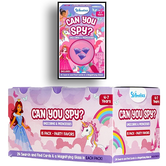 You Spy Unicorn Princess Cards + Magnifying Glass 15Pk 5x9in