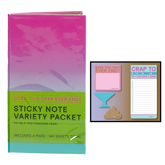 Sticky Note Variety Packet Crap Ever End 4 Pads 140Sheets