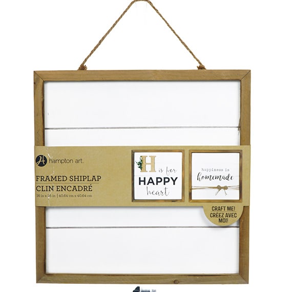 Rustic Frame Shiplap 16X16” White