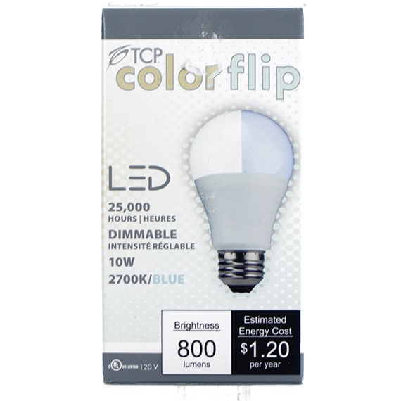 Light Bulb LED 10W A19 Dim 800 Lumen Blue Flip 1Pk UL CAN-US