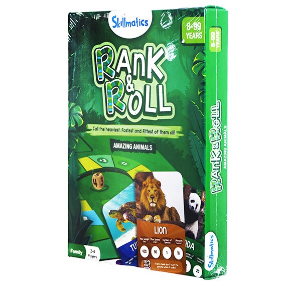Rank & Roll Amazing Animals Card And Board Game Age 8+