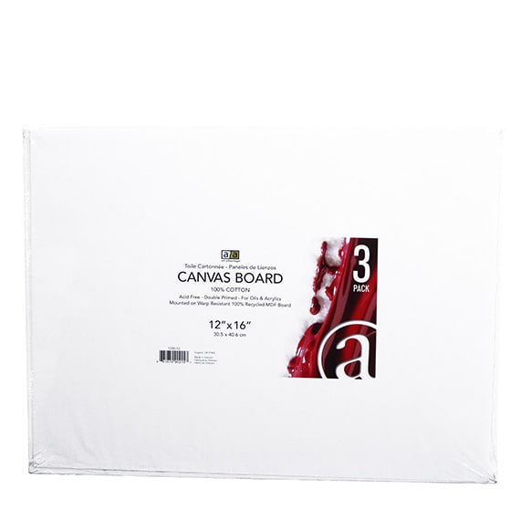 Canvas Board Recycled MDF 12X16 3PC