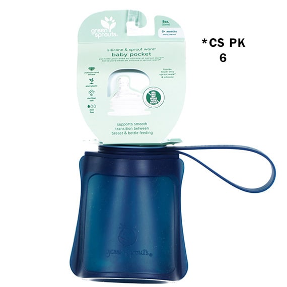 -RO Baby Pocket From Silicone And Plants 8OZ-Aqua-0M+ CS PK 6