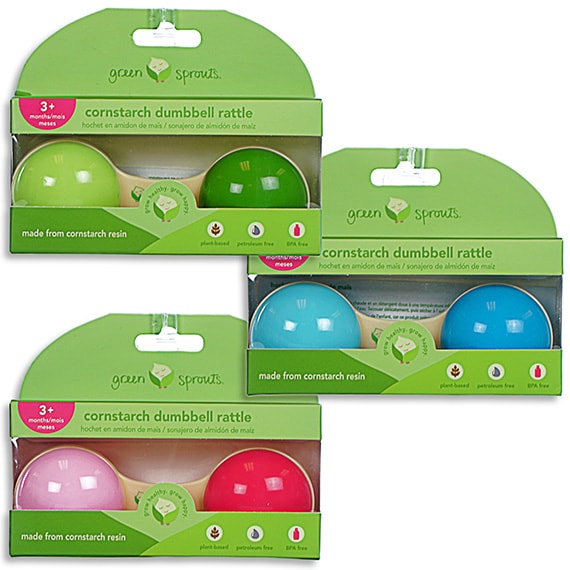 Cornstarch Dumbbell Rattle Plants-Assorted-3Mo+ -RSO