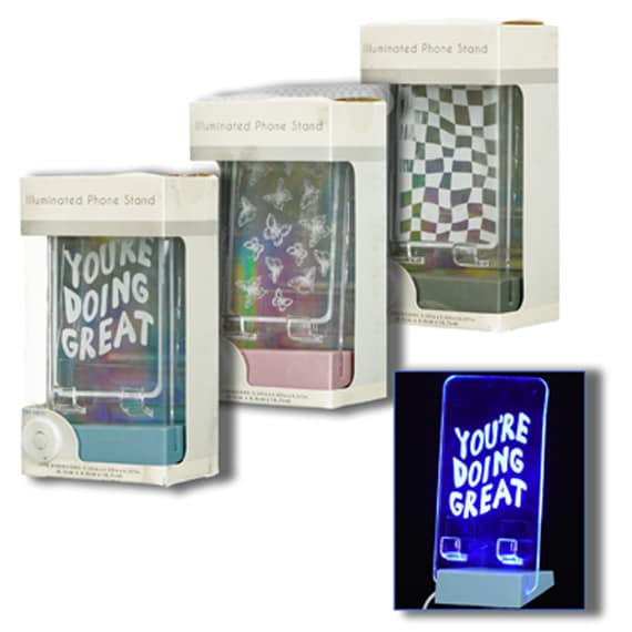 Led Light Up Phone Stands 3 Asst Styles
