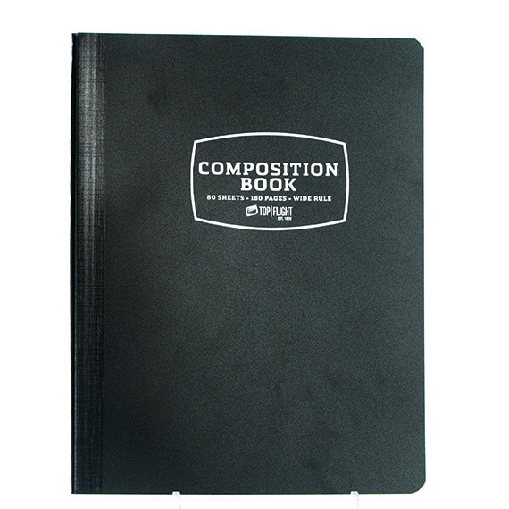 Composition Book 9.75 x 7.5in 1 Subject 80Sheets -Poly Black