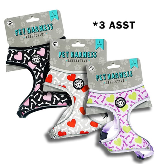 Dog Heart Reflective Mesh Heart 3ASST -Large