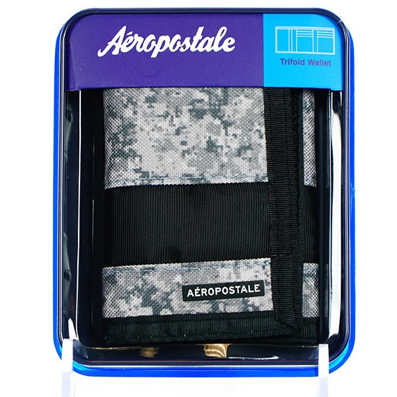 Wallet Tri Fold Lanyard Clip Aeropostale Grey Camo PP $20.00