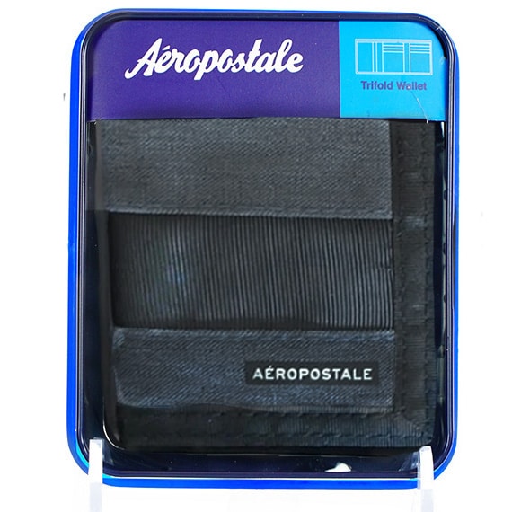 Wallet Tri Fold Lanyard Clip Aeropostale Black PP $20.00