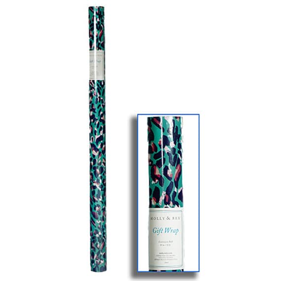 Gift Wrap Turquoise Leopard 30in x 10ft