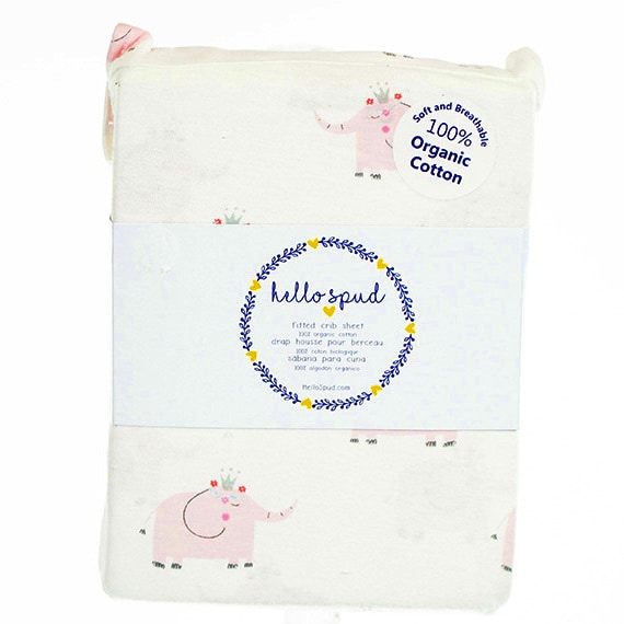 RSLO-CA Fitted Crib Sheet -Elephant Pink