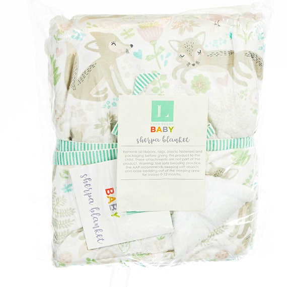 RSLO-CA Sherpa Baby Blanket -Pixie Fox PP $55.00