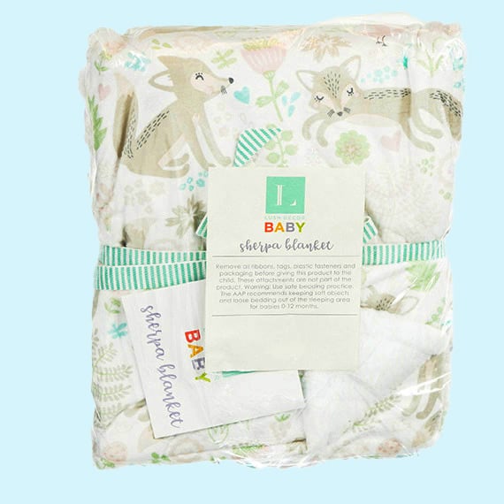 -RLOC Sherpa Baby Blanket Pixie Fox PP $55.00