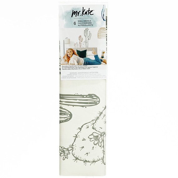Hand-Drawn Cactus Peel & Stick Wall Decals 18x5in