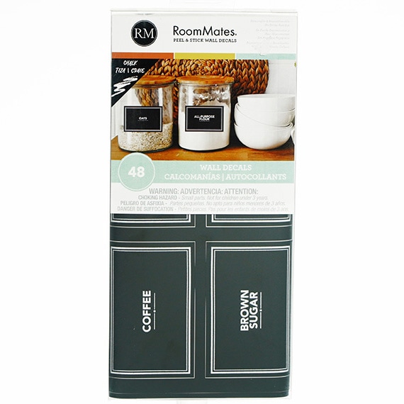 Chalk Pantry Labels Wall Decals 11x5in