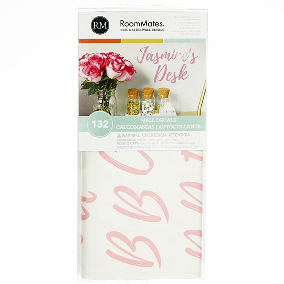 Pink Brush Script Alphabet Wall Decals 11x5in