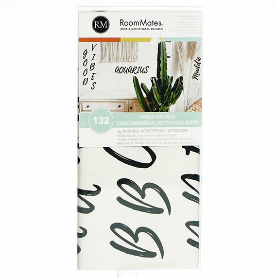 Black Brush Script Alphabet Wall Decals 11x5in