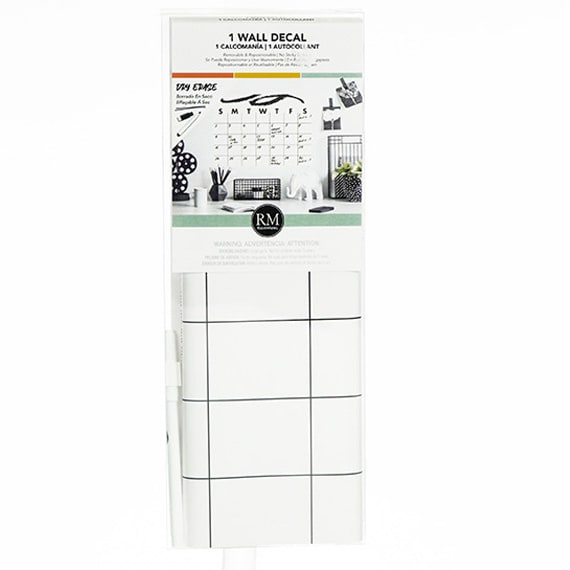 Doodle Dry Erase Calendar Peel & Stick Wall Decal 13x5in