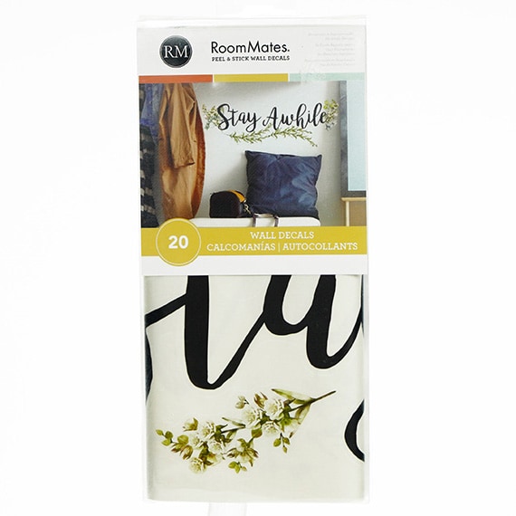 Stay Awhile Quote Wall Decals 11x5in