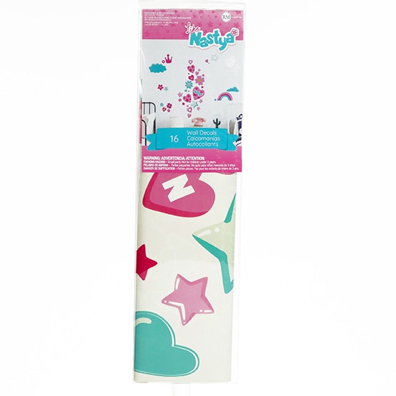 Like Nastya Hearts & Stars Peel & Stick Wall Decals 18x5in