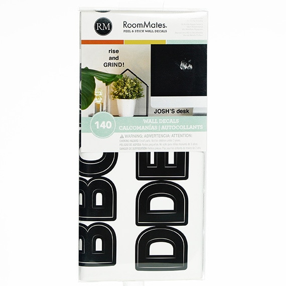 Black Sans Serif Alphabet Wall Decals 11x5in