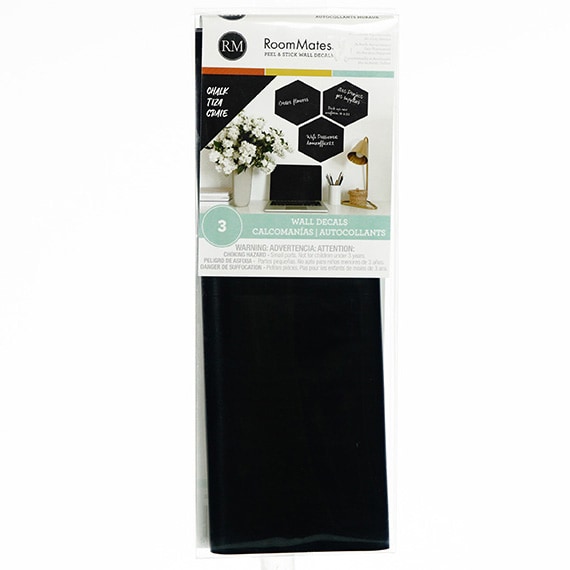 Black Chalk Hexagon Peel & Stick Wall Decals 13x5in