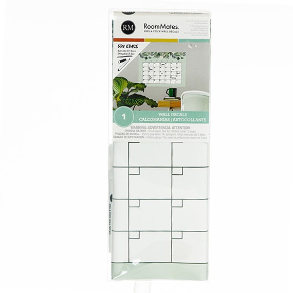 Tropical Monthly Calendar Dry Erase Wall Decal 13x5in