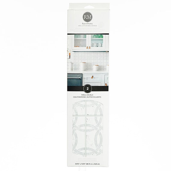 Interlocking Circle Tile Backsplash Giant Wall Decals 19x5in