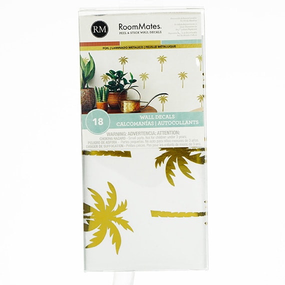Foil Palm Tree Peel & Stick Wall Decals 11x5in