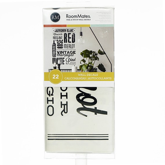 Wine Lovers Black Peel & Stick Wall Decals 11x5in