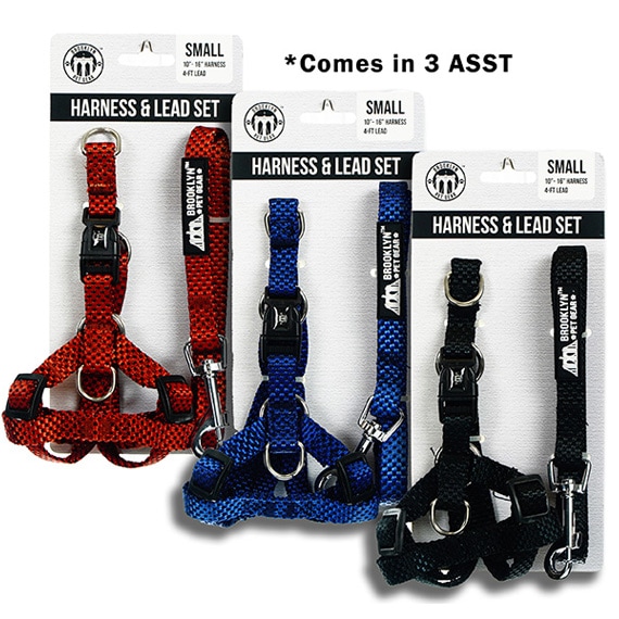 Dog Harness & Lead Set 3ASST -Small