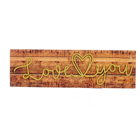 Wire Photo Holder Wood Composite -Love You PP $9.97 3x10in