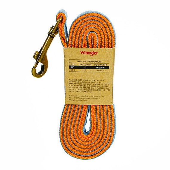 Wrangler Light Denim Overlay Lead 6ft Xs/S Holds 50lbs