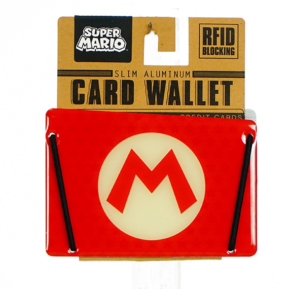 Slim Wallet RFID Blocking Mario Brothers -Red