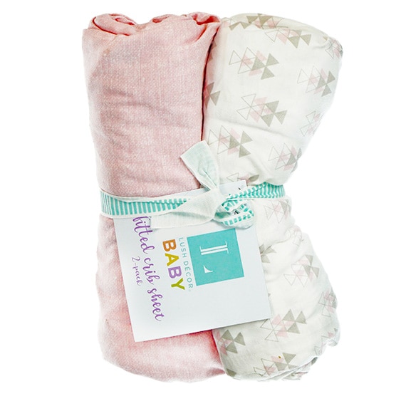 RSLO-CA Fitted Crib Sheet Cotton 2PK -Geo Pink PP $110.00