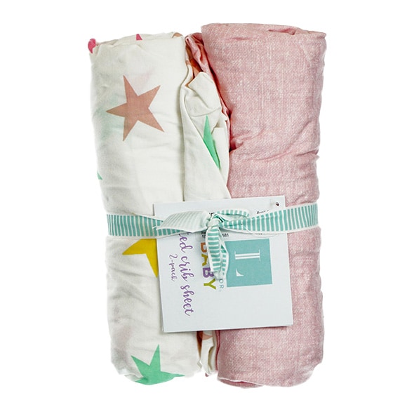 RSLO-CA Fitted Crib Sheet Cotton 2PK -Star Pink PP $110.00