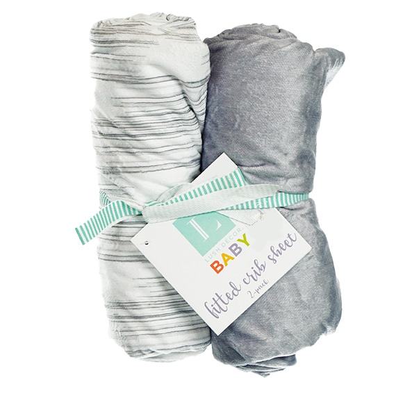 RSLO-CA Fitted Crib Sheet Micro Mink 2PK -Geo Gray PP $90.00