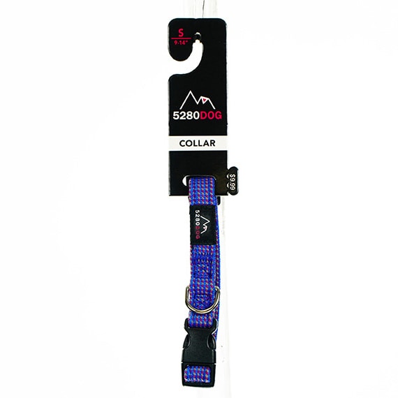 Braided Dog Collar Blue SM 5/8