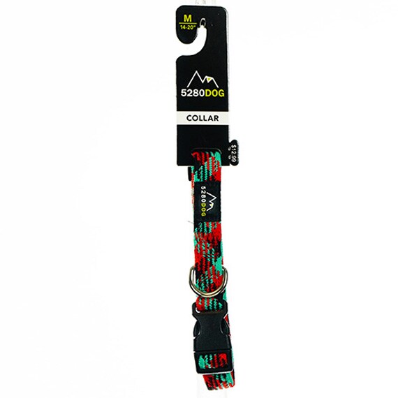 Braided Dog Collar Red MD 3/4
