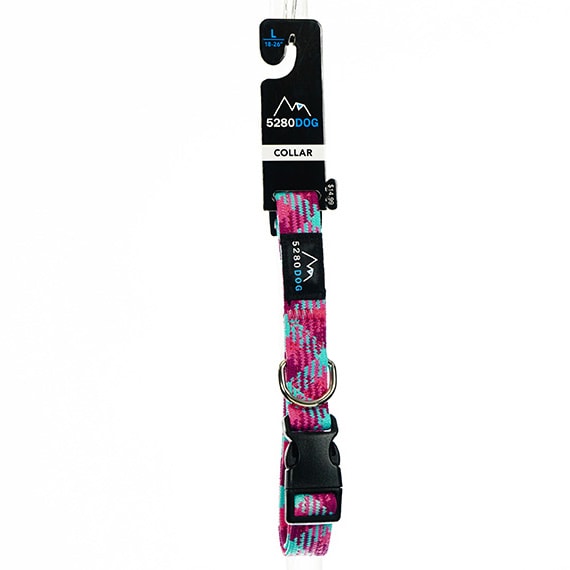 Braided Dog Collar Pink LG 1