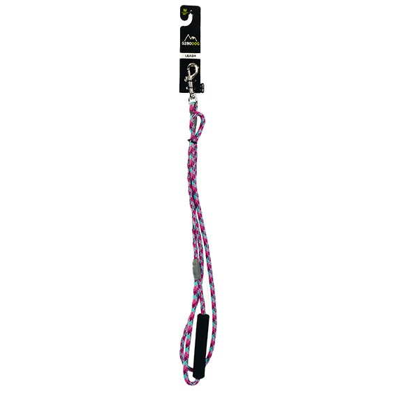 Braided Dog Leash Pink MD 5Ft 5/16