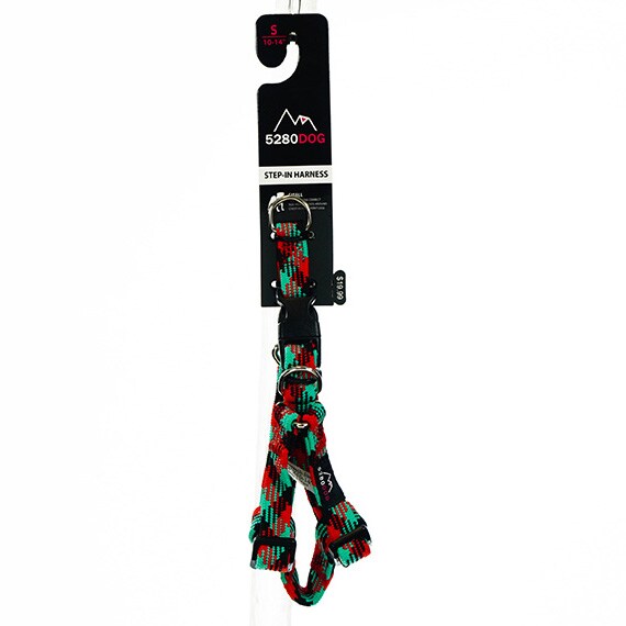 Braided Dog Step In Harness Red SM 5/8
