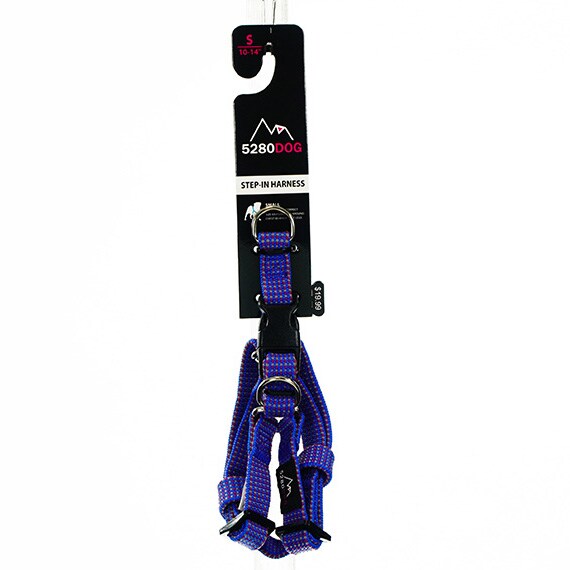 Braided Dog Step In Harness Blue SM 5/8