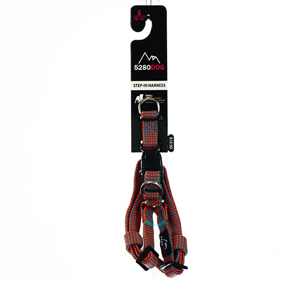 Braided Dog StepIn Harness Orange SM 5/8