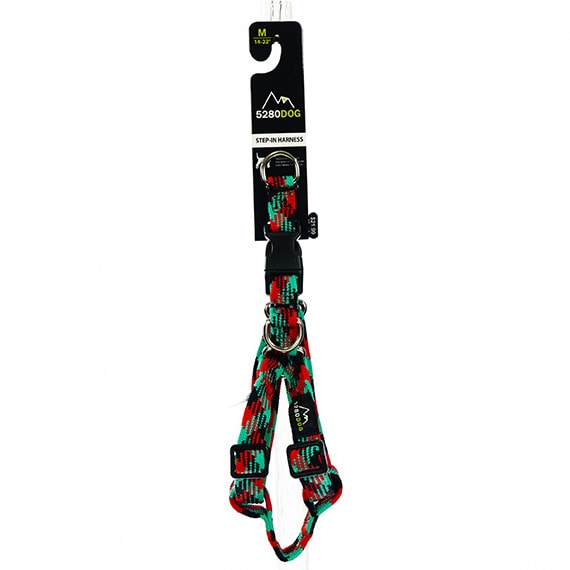 Braided Dog Step In Harness Red MD 3/4