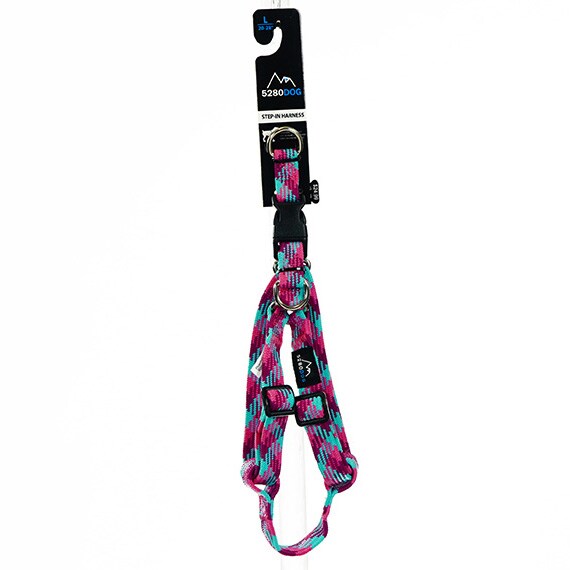 Braided Dog Step In Harness Pink LG 3/4