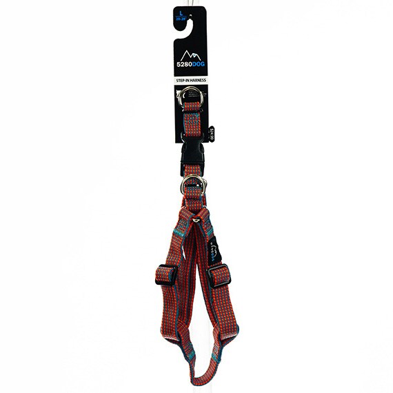 Braided Dog StepIn Harness Orange LG 3/4