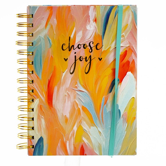 Hardcover Spiral Journal Choose Joy 300 Pg W/ Elastic 7x8in