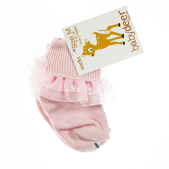 DO NOT SELL Baby Socks Pink Bootie/Sheer Trim M 9-18M