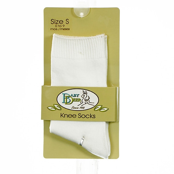 Baby Socks White Knee Length S 0-9M